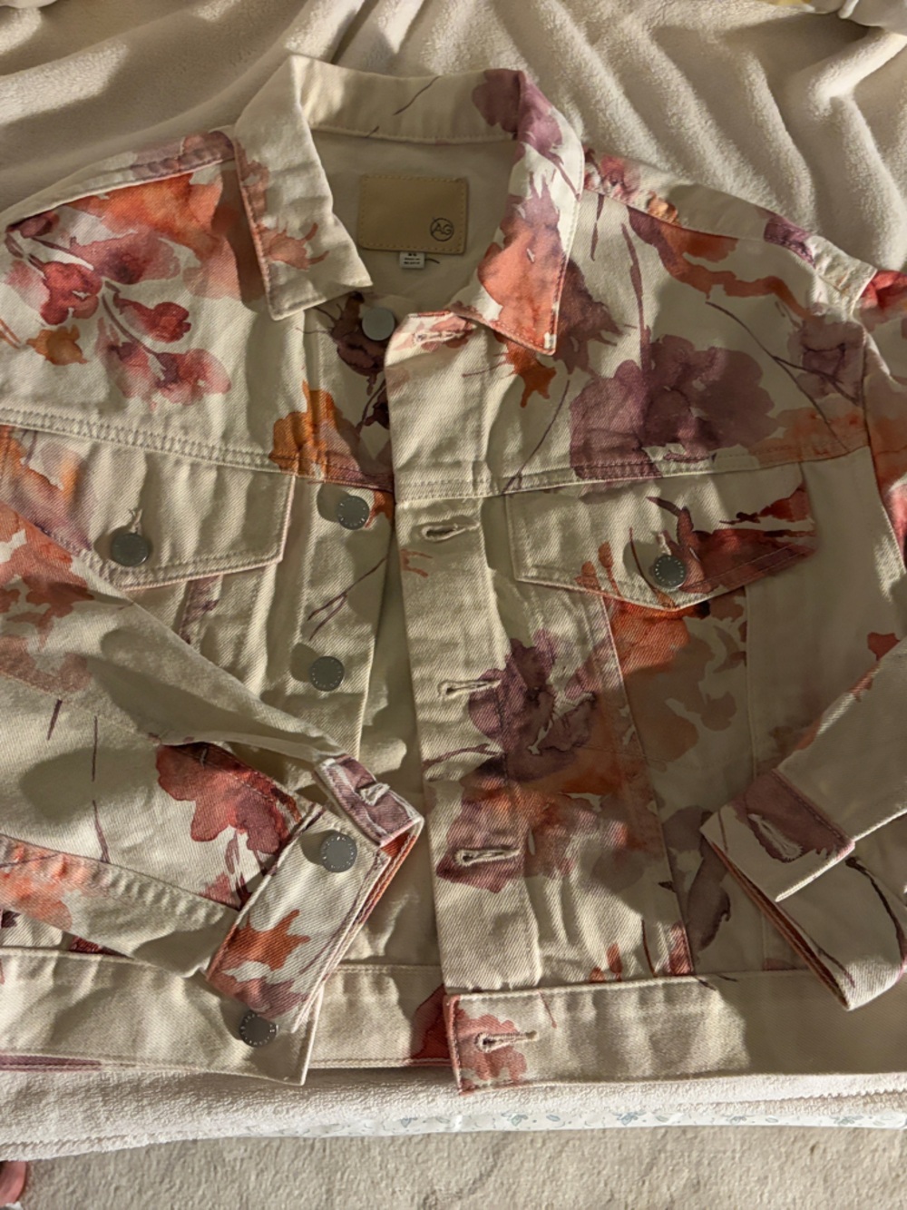 AG Adriano Goldschmied Floral Jean Jacket XS
